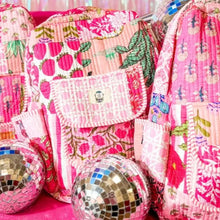 Load image into Gallery viewer, Pink Scalloped Quilted Backpack
