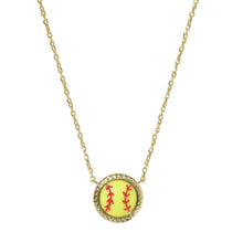 Load image into Gallery viewer, Softball Gold Short Pendant Necklace
