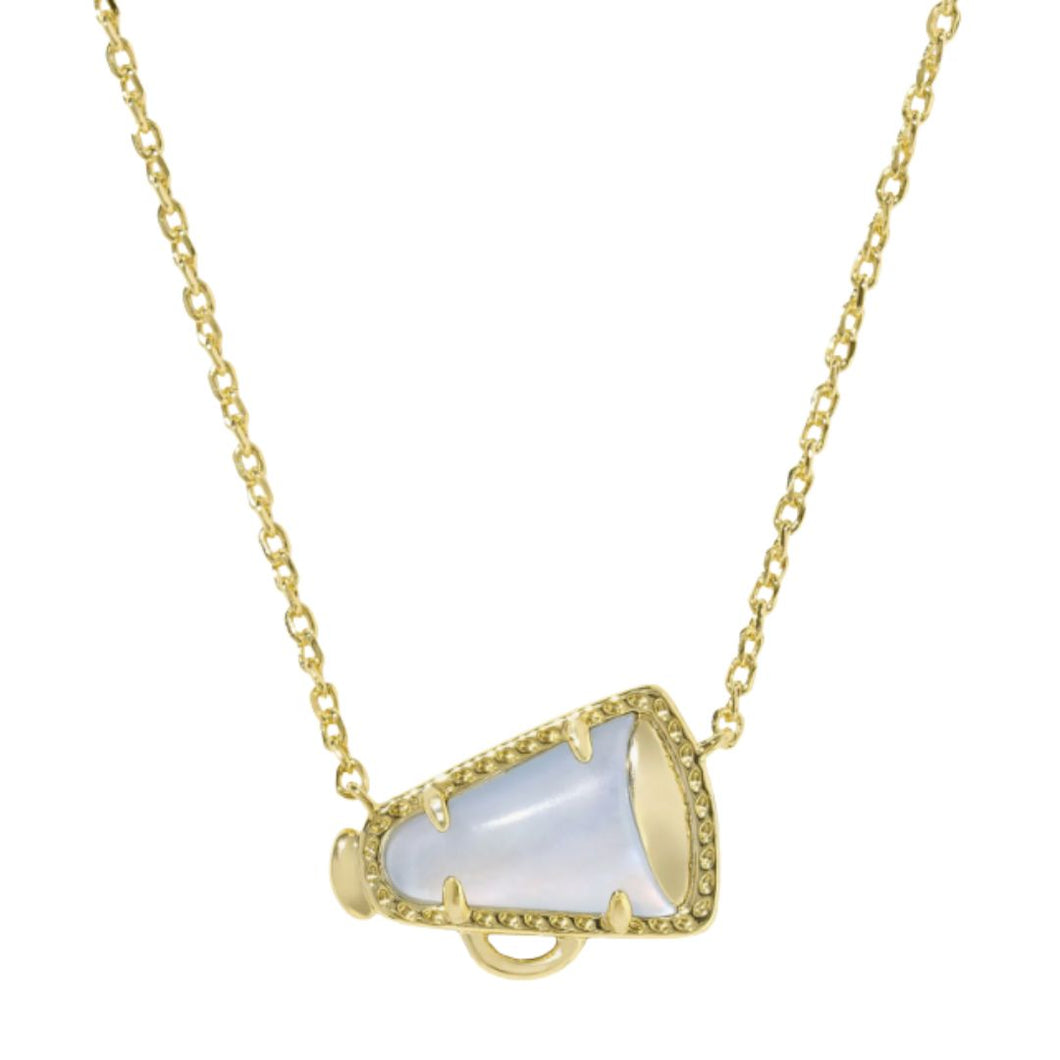 Cheer Gold Short Pendant Necklace-Periwinkle Illusion