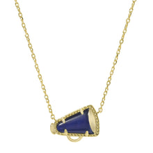 Load image into Gallery viewer, Cheer Gold Short Pendant Necklace-Navy Mother of Pearl
