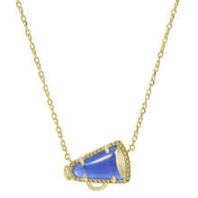 Load image into Gallery viewer, Cheer Gold Short Pendant Necklace-Cobalt Illusion
