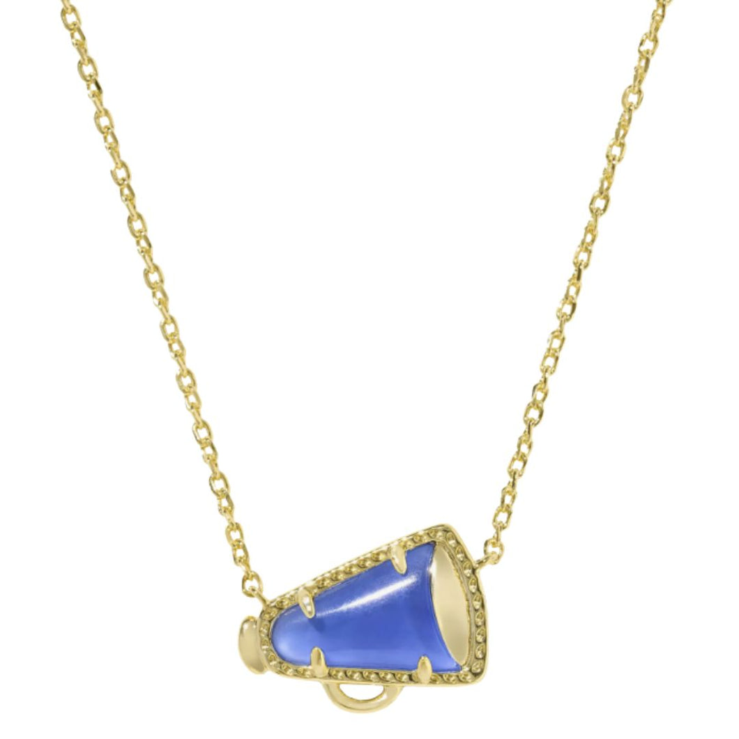 Cheer Gold Short Pendant Necklace-Cobalt Illusion