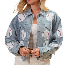 Load image into Gallery viewer, Vintage Washed Corduroy Sequin Baseball Jacket
