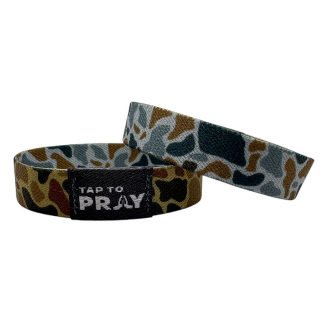 TAP TO PRAY WRISTBANDS - RIVER ROCK CAMO SAHARA AND COPPER-MEDIUM