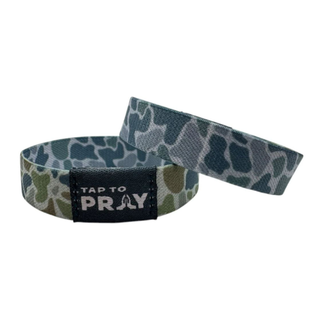 TAP TO PRAY WRISTBANDS - RIVER ROCK CAMO MOSS & SLATE-SMALL