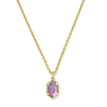 Load image into Gallery viewer, Hallie Short Pendant Necklace Purple Watercolor Illusion
