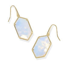Load image into Gallery viewer, Hallie Drop Earrings Gold Opalite Illusion
