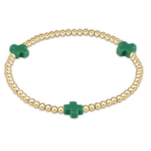 Load image into Gallery viewer, enewton EGIRL Signature Cross Gold Pattern 3mm Bead Bracelet-Emerald
