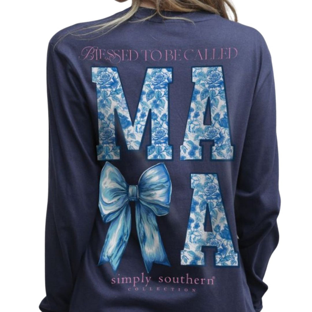 Simply Southern Blessed Mama Bow Tee