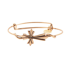 Load image into Gallery viewer, &amp;LIVY Ornate Cross Symbol Wrap Expandable Bangle-Antique Gold
