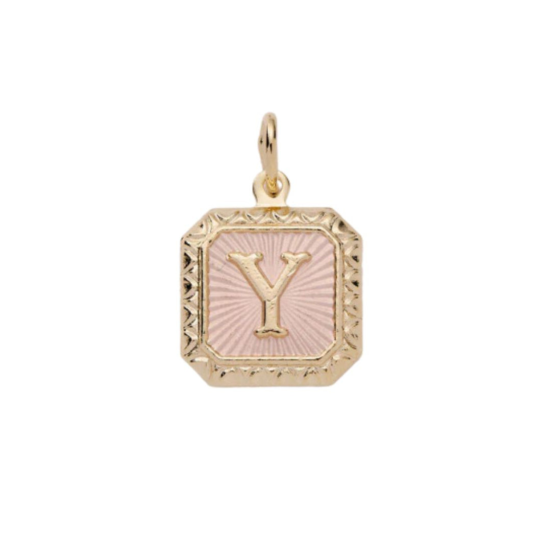 &Livy Two Tone Letter Charm-Y