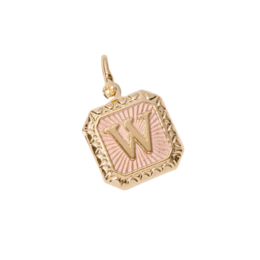 &Livy Two Tone Letter Charm-W