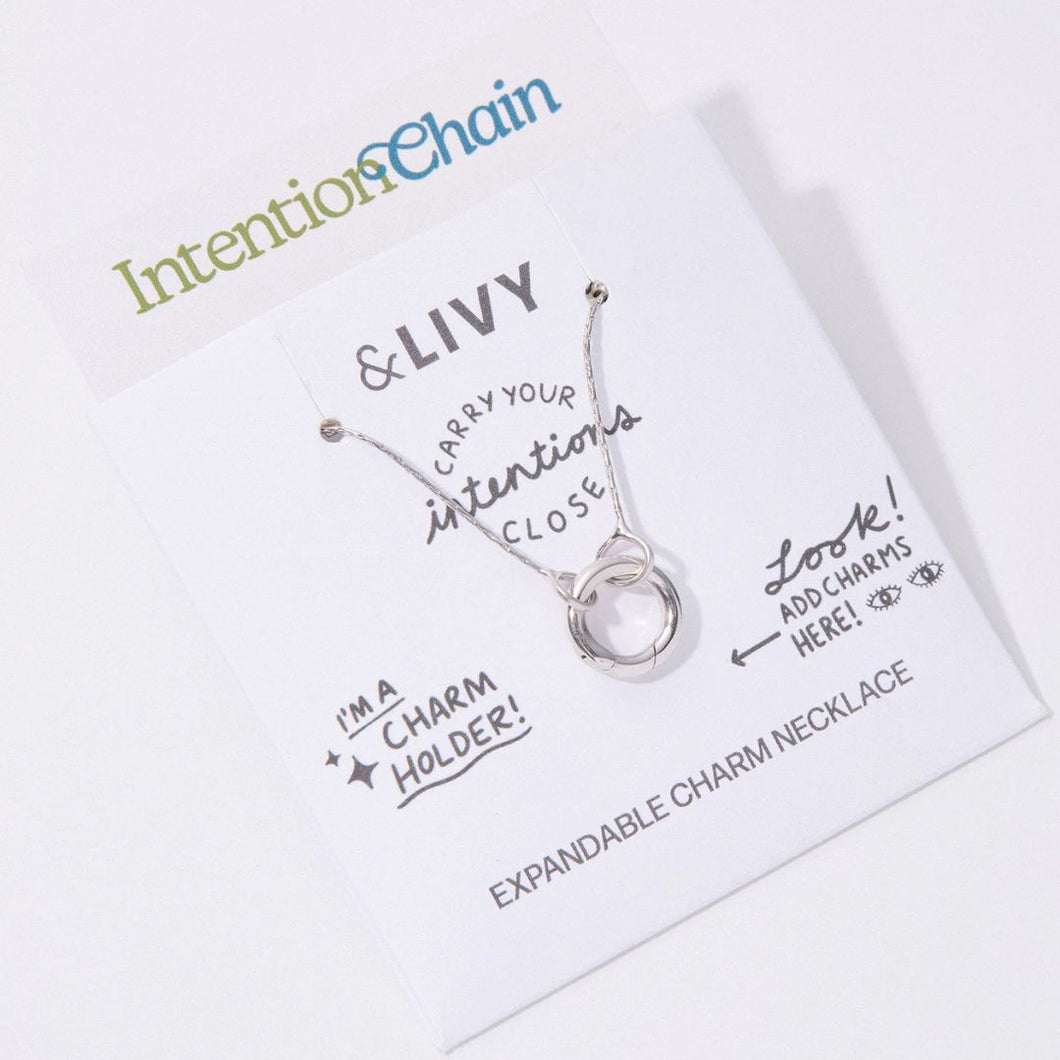 &Livy Expandable Intention Chain Charm Necklace-Silver
