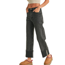 Load image into Gallery viewer, Cuffed Denim Cropped Jeans
