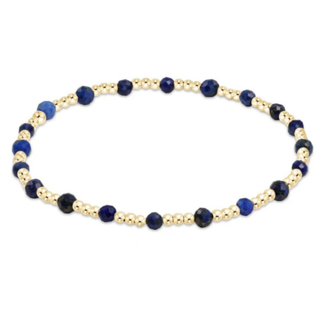 enewton Extends Gemstone Gold Sincerity Pattern 3mm Bead Bracelet - Lapis