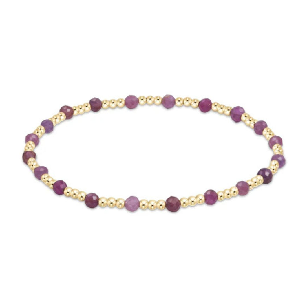 enewton EXTENDS Gemstone Gold Sincerity Pattern 3mm Bead Bracelet - Ruby