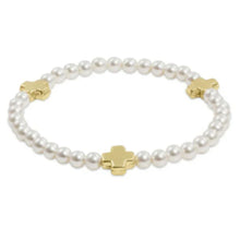 Load image into Gallery viewer, enewton EXTENDS - Signature Cross Pearl Pattern 4mm Bead Bracelet - Gold
