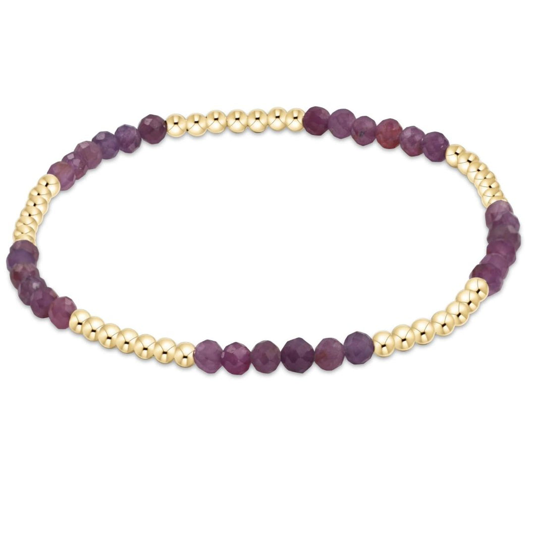 Blissful Pattern 2.5Mm Bead Bracelet - Ruby