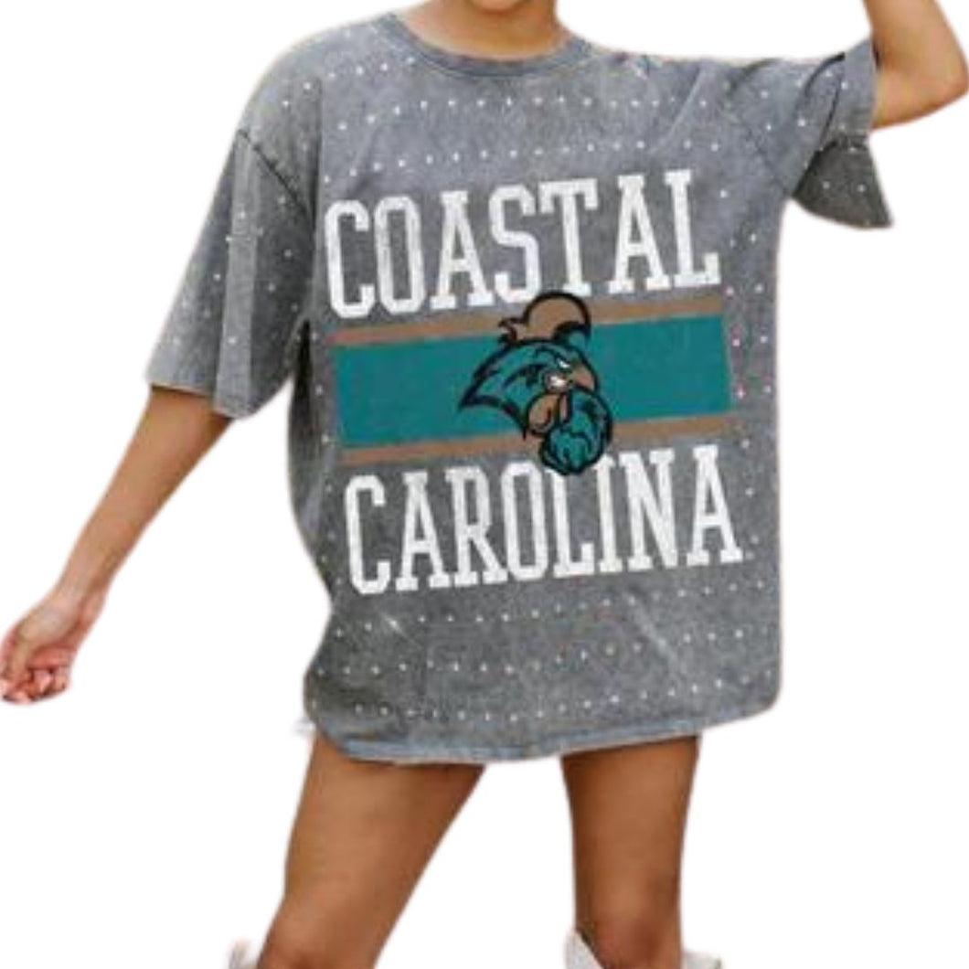 Coastal Carolina Rhinestone Oversize Tee