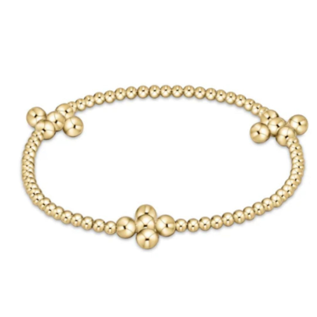 enewton Signature Cross Gold Pattern 2.5mm Bead Bracelet-Classic Beaded Signature Cross Gold