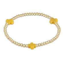 Load image into Gallery viewer, enewton Signature Cross Gold Pattern 3mm Bead Bracelet-Canary
