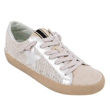 Load image into Gallery viewer, Shushop Paula Silver Woven Sneaker
