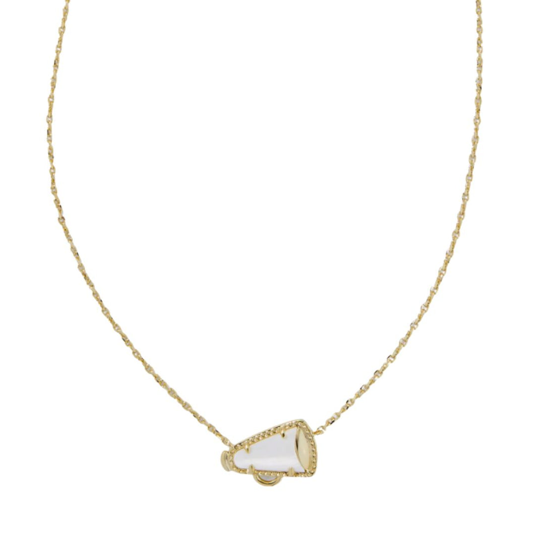 Cheer Gold Short Pendant Necklace-Mother of Pearl