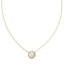 Load image into Gallery viewer, Volleyball Gold Short Pendant Necklace-Mother of Pearl
