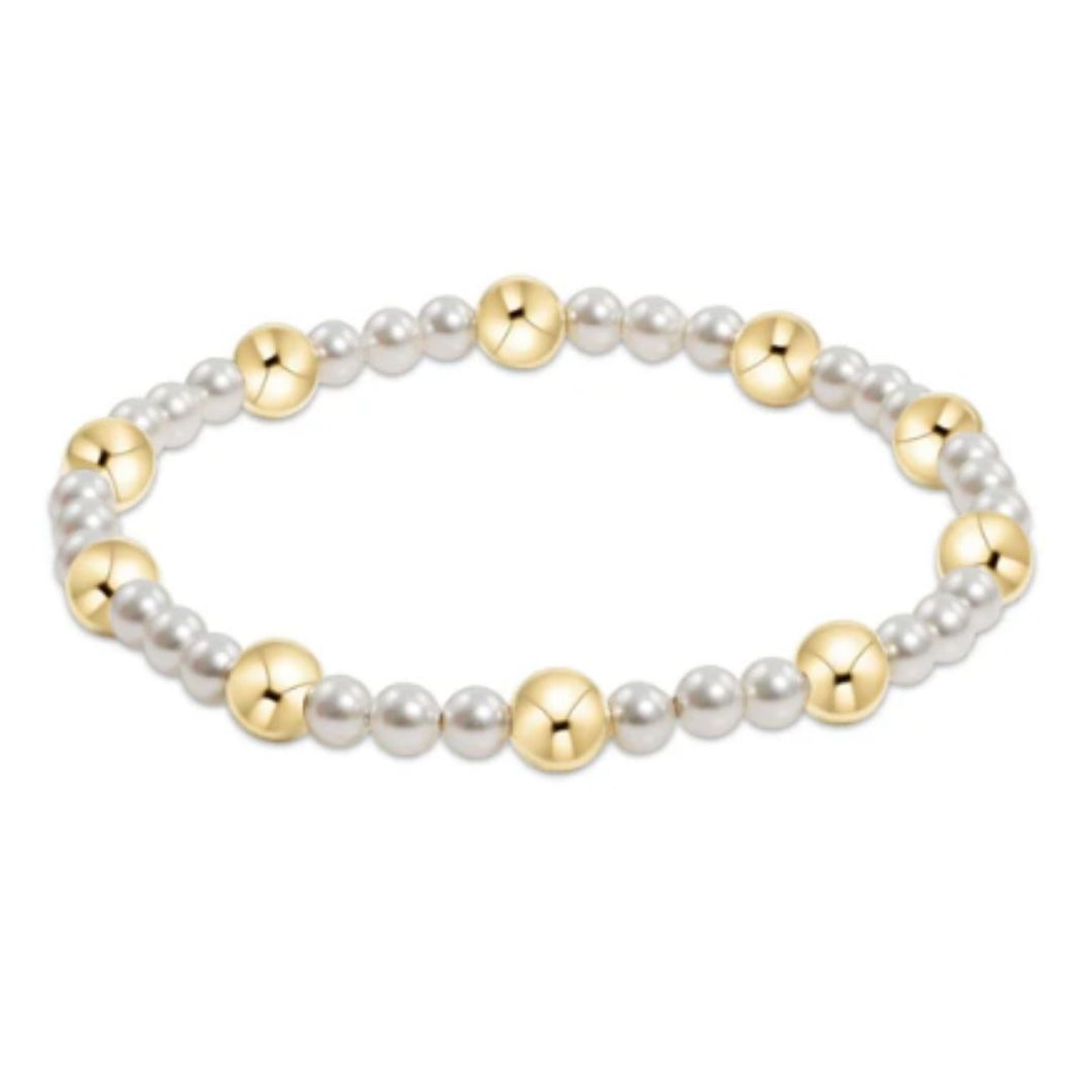 enewton Pearl Sincerity Pattern 4mm Bead Bracelet-6mm Gold