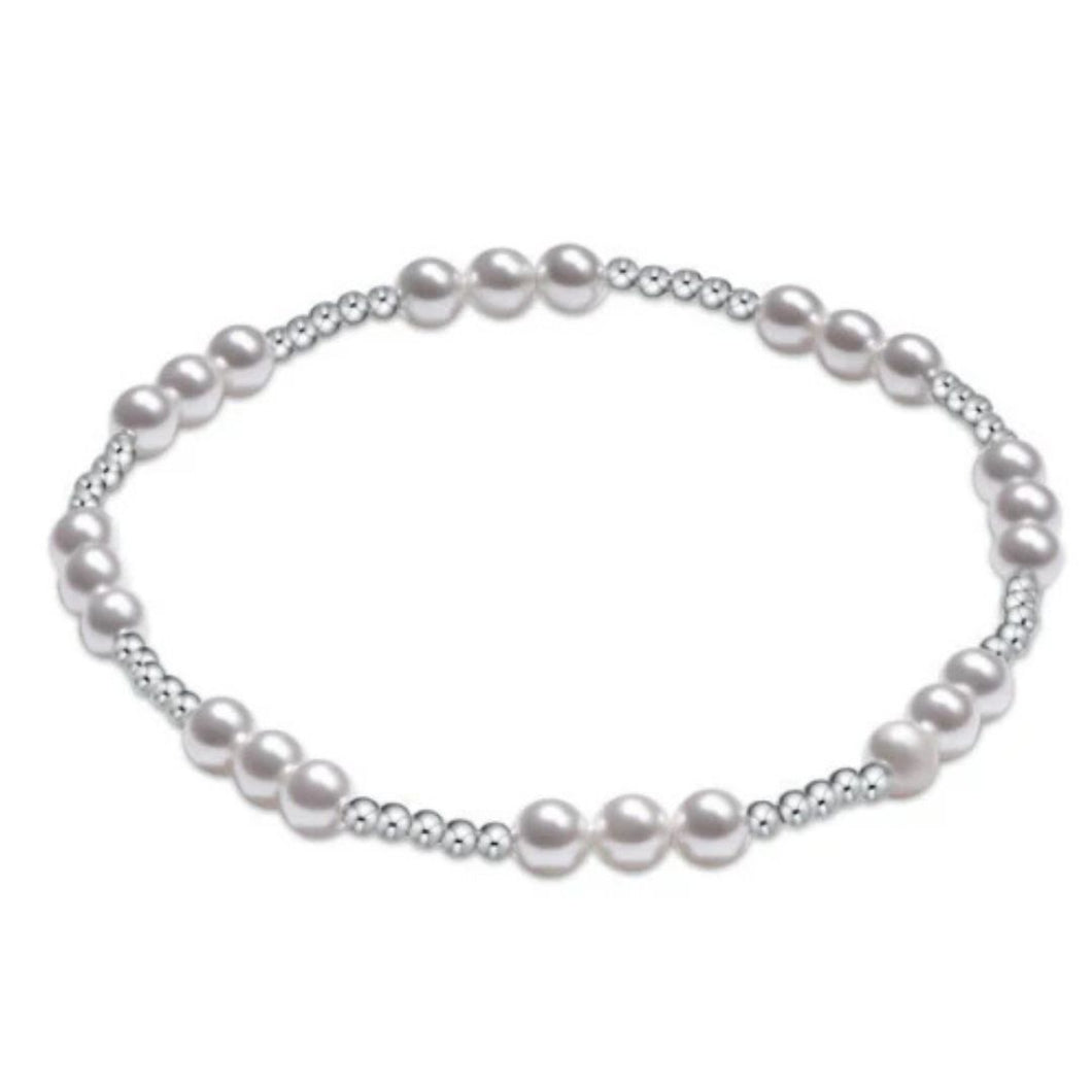 enewton Classic Joy Pattern Sterling 4mm Bead Bracelet-Pearl