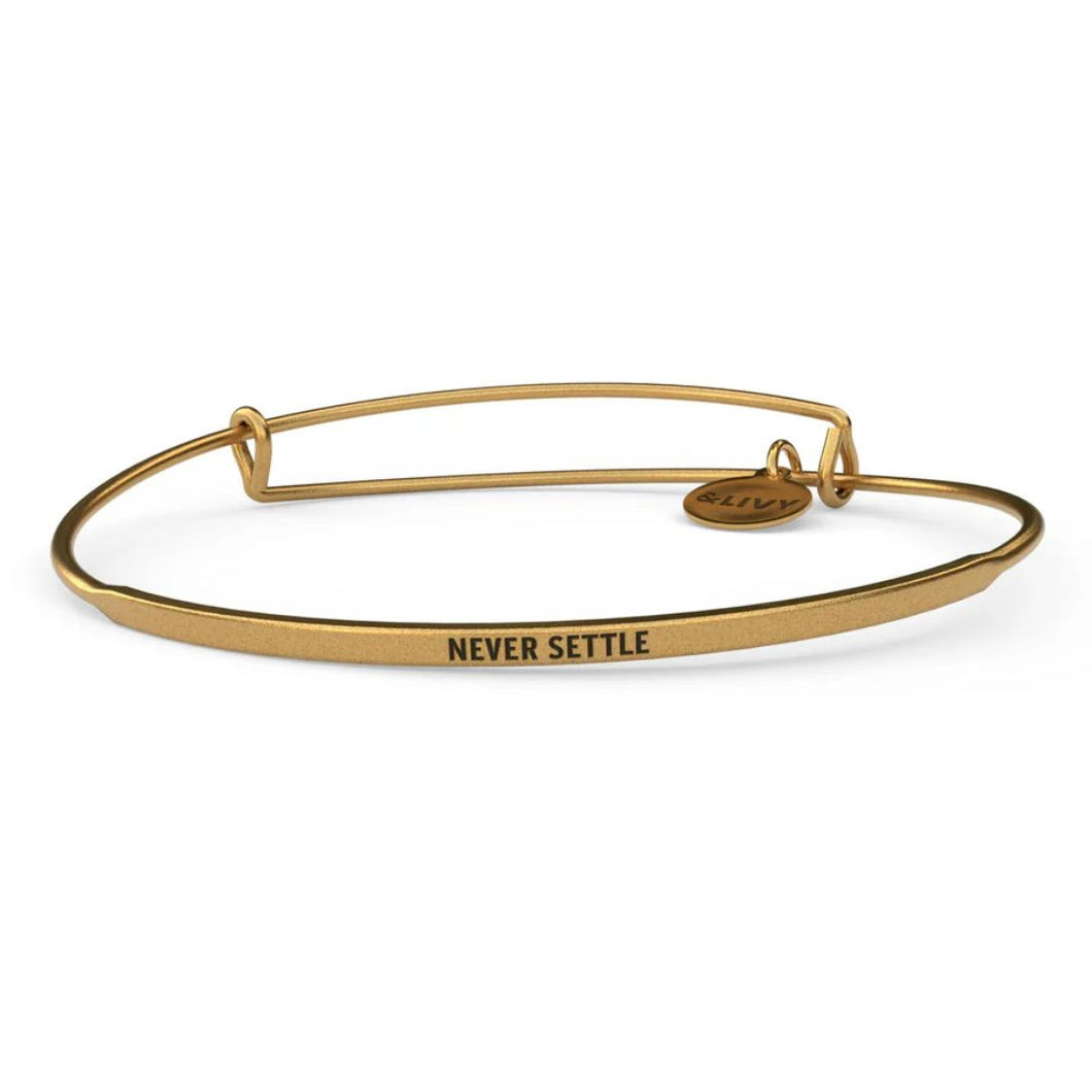 &LIVY Never Settle Bangle-Antique Gold