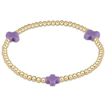 Load image into Gallery viewer, enewton Signature Cross Gold Pattern 3mm Bead Bracelet-Purple
