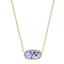 Load image into Gallery viewer, Elisa Gold Short Pendant Necklace Red, White, &amp; Blue
