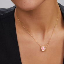 Load image into Gallery viewer, Baseball Gold Short Pendant Necklace-Mother of Pearl
