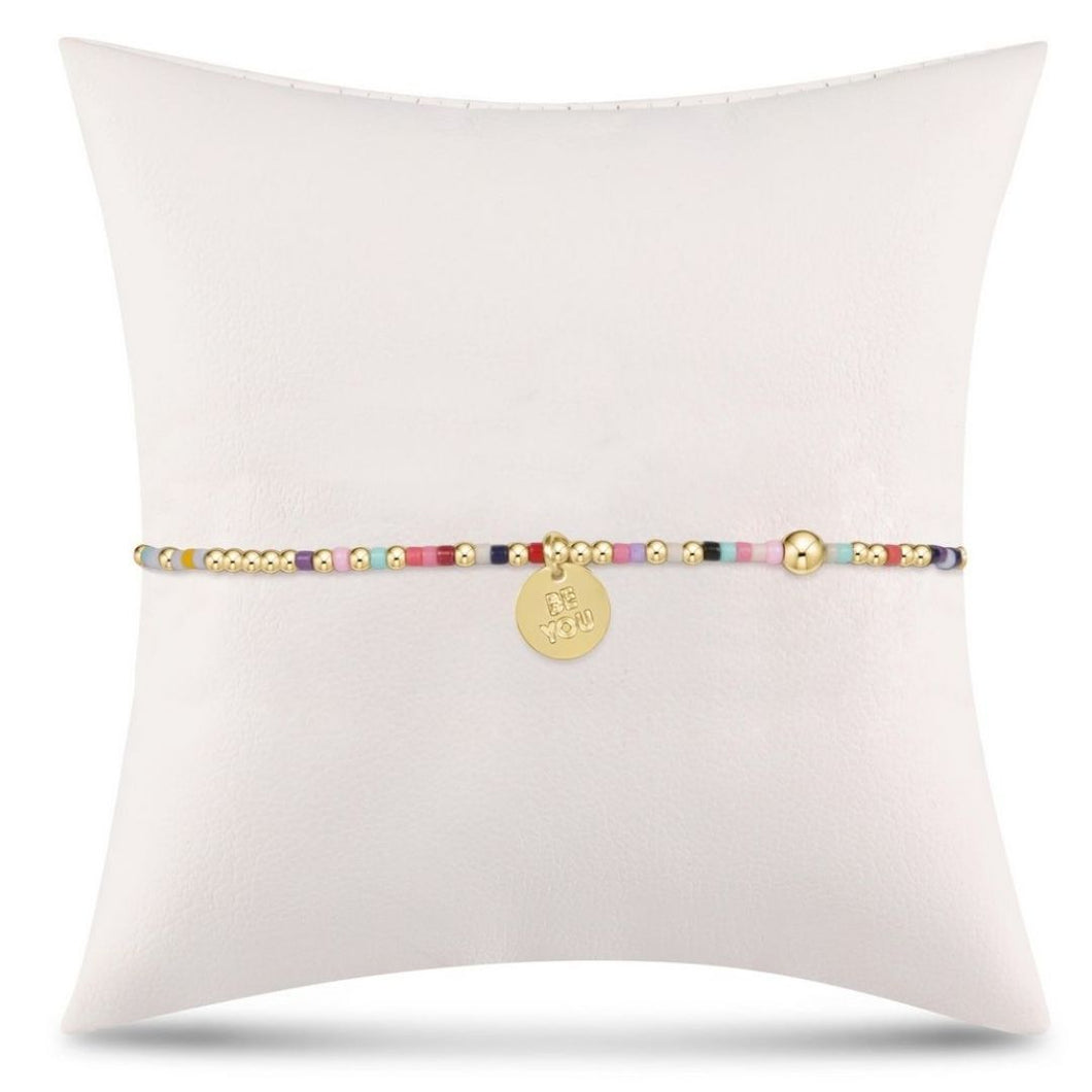 EGIRL Hope Unwritten Bead Bracelet HOT MESS- BE YOU SMALL GOLD DISC Gold-Filled Bracelet