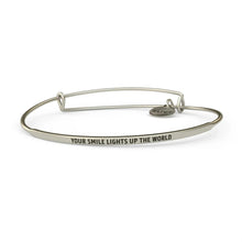 Load image into Gallery viewer, &amp;LIVY Your Smile Lights Up The World Bangle-Antique Silver
