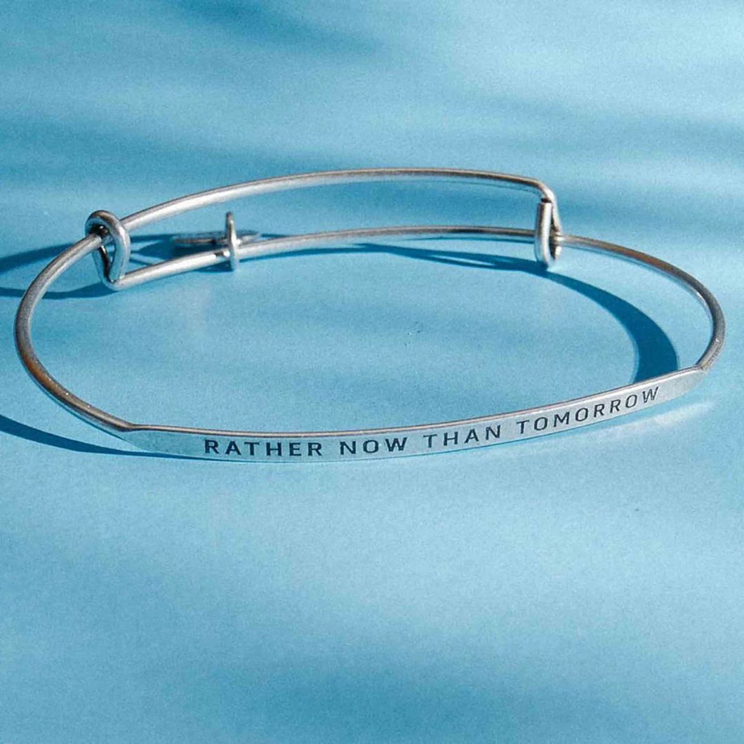 &LIVY Rather Now Than Tomorrow Bangle-Antique Silver