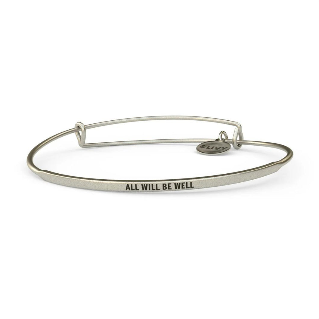 &LIVY All Will Be Well Bangle-Antique Silver