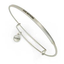 Load image into Gallery viewer, &amp;LIVY Fear Nothing Bangle-Antique Silver
