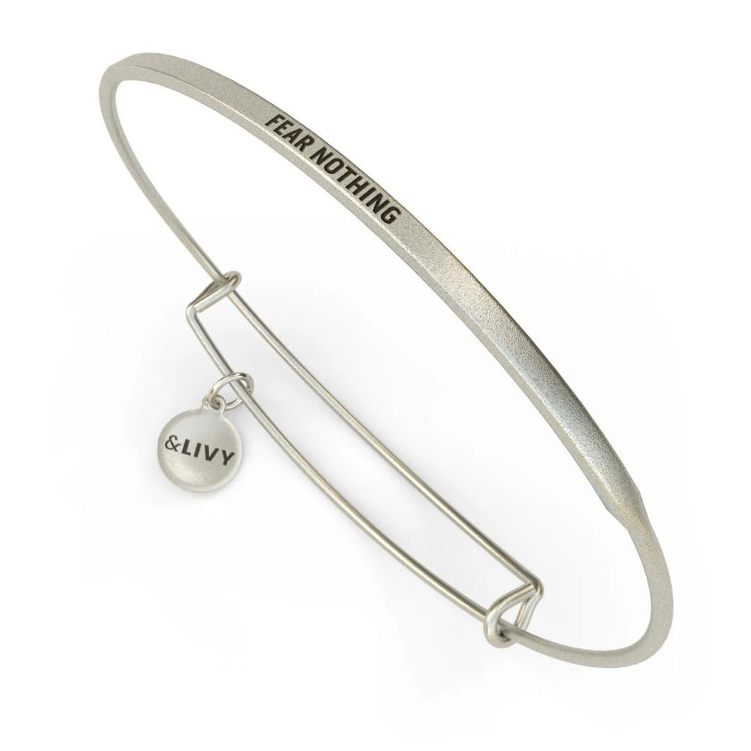 &LIVY Fear Nothing Bangle-Antique Silver