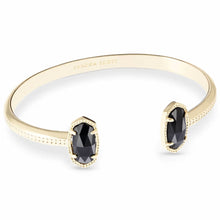 Load image into Gallery viewer, Kendra Scott Elton Gold Cuff Bracelet in Black Opaque Glass
