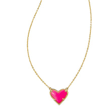 Load image into Gallery viewer, Kendra Scott Ari Heart Necklace Neon Pink

