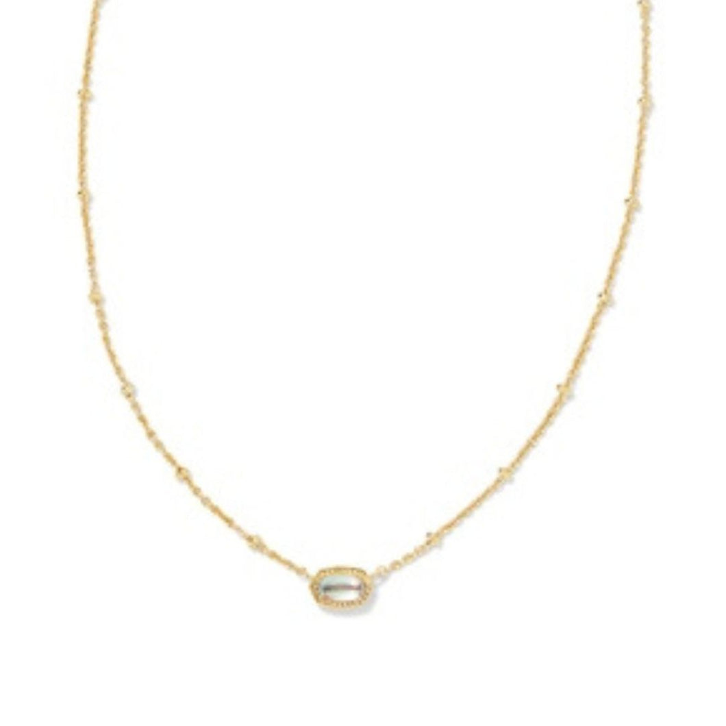 Kendra Scott Mini Elisa Gold Dichroic Glass Necklace
