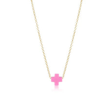 Load image into Gallery viewer, enewton 16'' Bright Pink Cross Necklace-Gold
