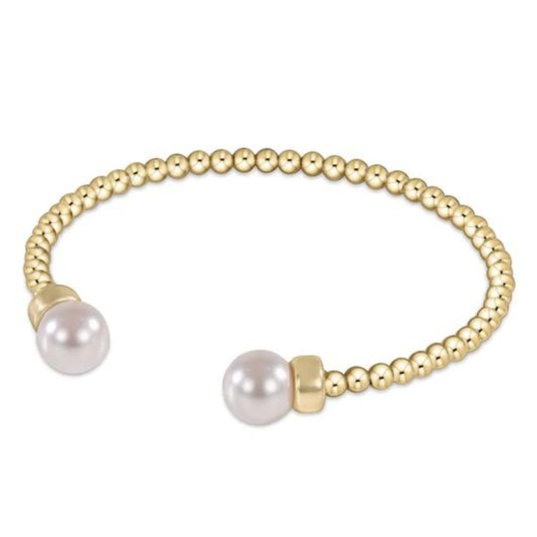 enewton Gold 3mm Pearl Beaded Cuff Bracelet