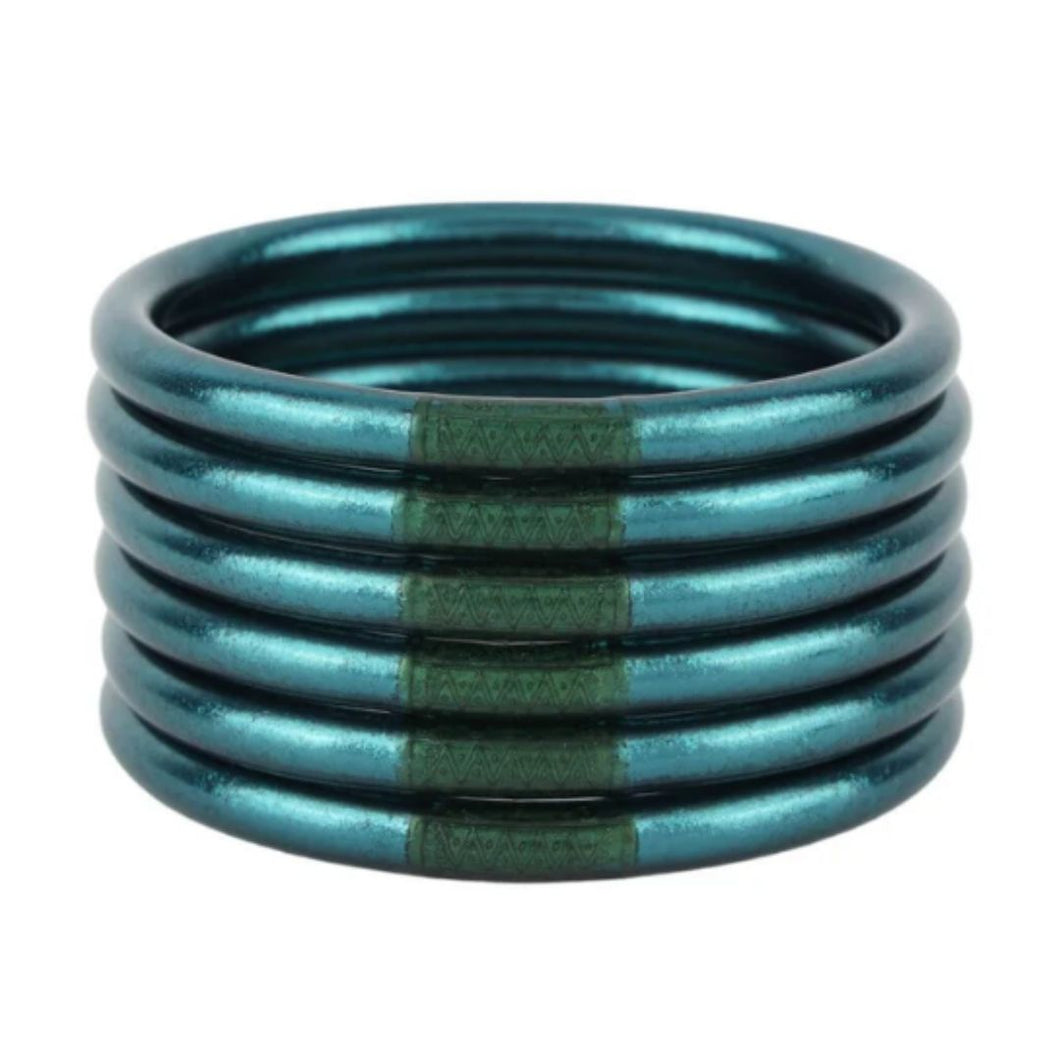 PLUME ALL WEATHER BANGLES (SET OF 6) - SERENITY PRAYER- X-LARGE