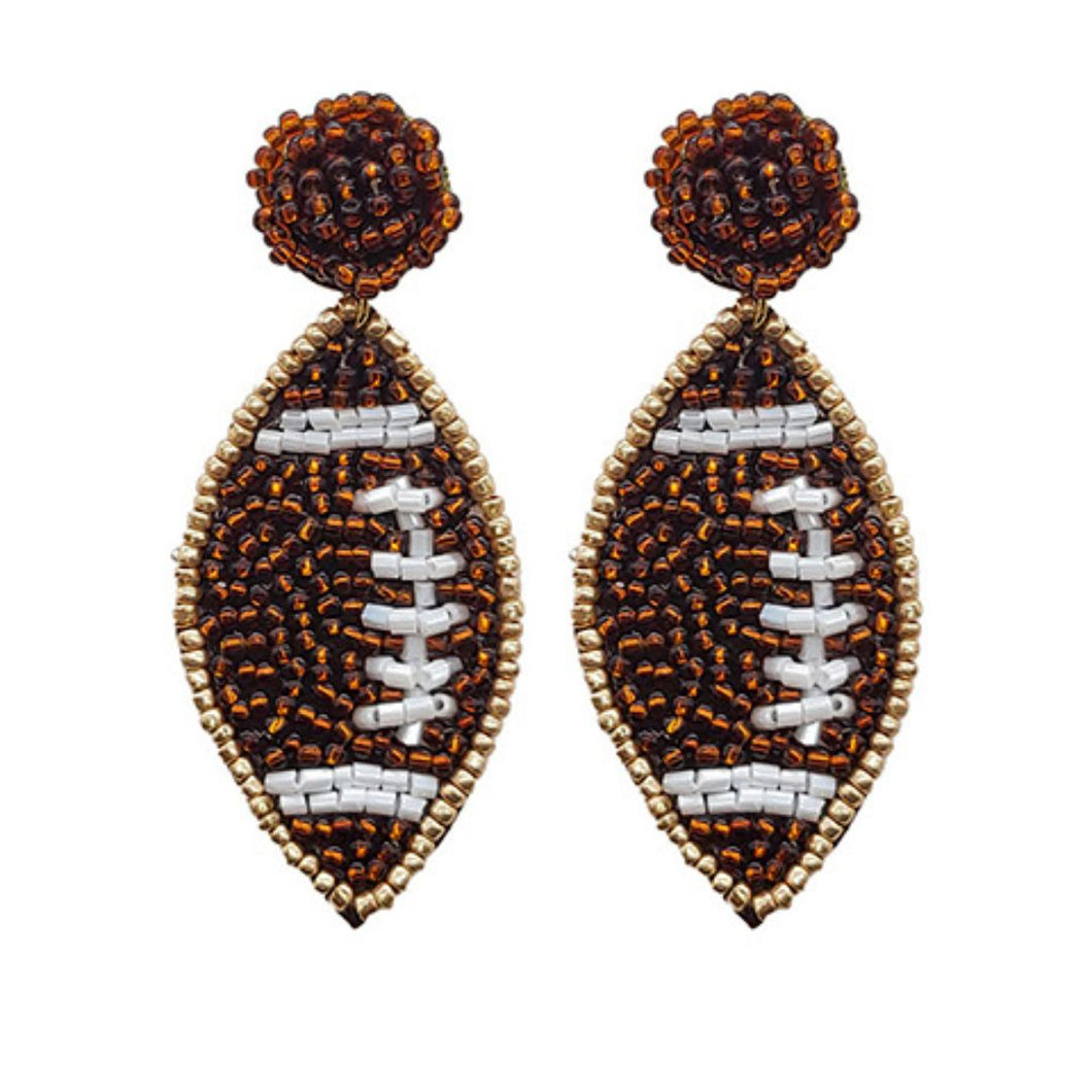 Beaded Football Earring
