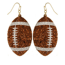 Load image into Gallery viewer, Glitter Football Earrings
