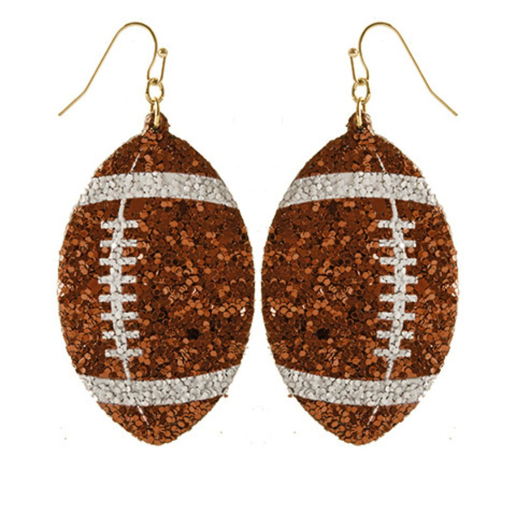 Glitter Football Earrings