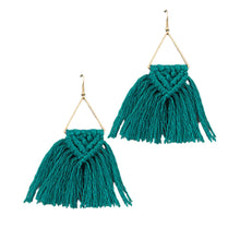 Load image into Gallery viewer, Triangle &amp; Tassle Earring
